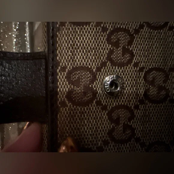 💚❤️GUC❤️💚 Gucci Fold Wallet Sherry Line Long Wallet GG Brown Canvas with leather - Picture 4 of 12